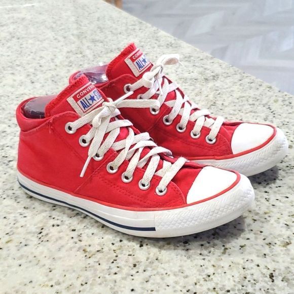 Converse Shoes - Converse, Red, Women’s High-Top Sneakers,  size 8